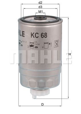 KC68 MAHLE Топливный фильтр