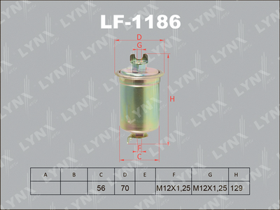 LF1186 LYNXauto Топливный фильтр