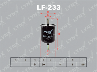 LF233 LYNXauto Топливный фильтр