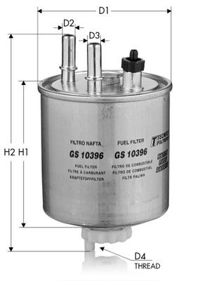 GS10396 TECNECO FILTERS Топливный фильтр