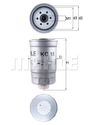 KC18 MAHLE Топливный фильтр