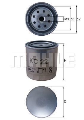 KC22 MAHLE Топливный фильтр