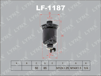 LF1187 LYNXauto Топливный фильтр