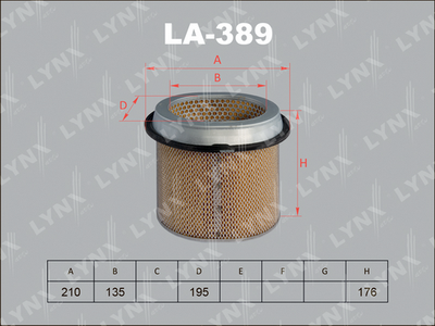 LA389 LYNXauto Воздушный фильтр