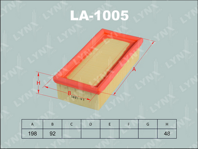 LA1005 LYNXauto Воздушный фильтр