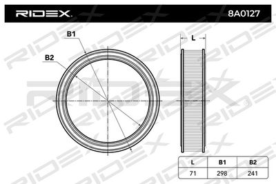 8A0127 RIDEX Воздушный фильтр