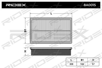 8A0015 RIDEX Воздушный фильтр