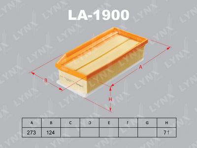 LA1900 LYNXauto Воздушный фильтр