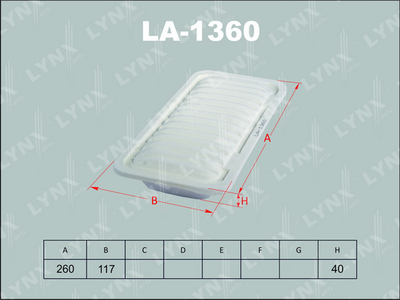 LA1360 LYNXauto Воздушный фильтр