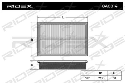 8A0014 RIDEX Воздушный фильтр