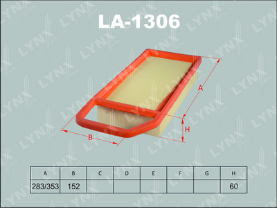 LA1306 LYNXauto Воздушный фильтр