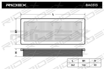 8A0313 RIDEX Воздушный фильтр