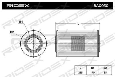 8A0030 RIDEX Воздушный фильтр