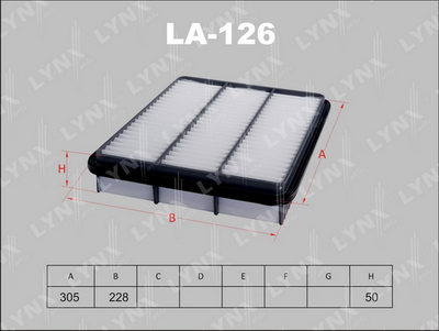 LA126 LYNXauto Воздушный фильтр
