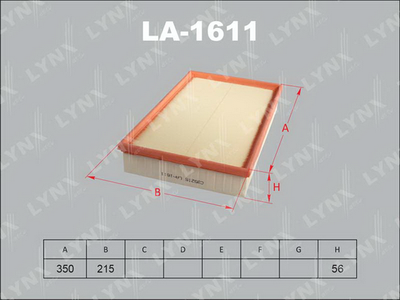 LA1611 LYNXauto Воздушный фильтр