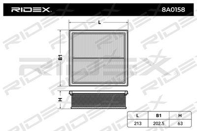 8A0158 RIDEX Воздушный фильтр