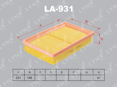 LA931 LYNXauto Воздушный фильтр