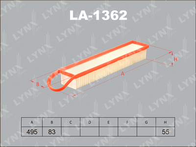 LA1362 LYNXauto Воздушный фильтр