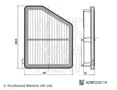 ADBP220119 BLUE PRINT Воздушный фильтр