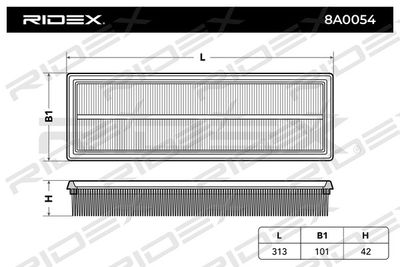 8A0054 RIDEX Воздушный фильтр