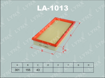 LA1013 LYNXauto Воздушный фильтр