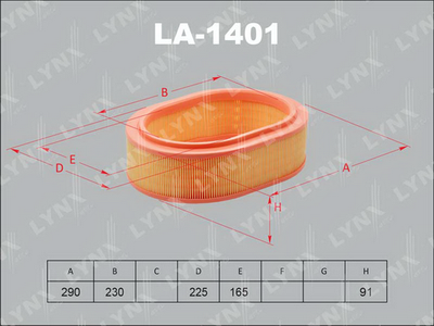 LA1401 LYNXauto Воздушный фильтр