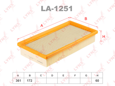 LA1251 LYNXauto Воздушный фильтр