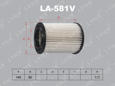 LA581V LYNXauto Воздушный фильтр