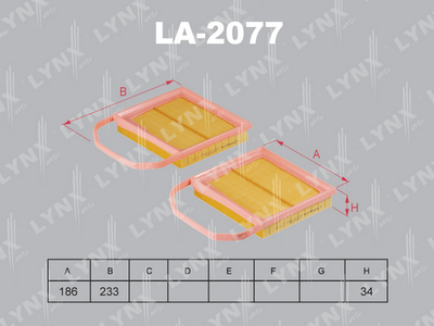 LA2077 LYNXauto Воздушный фильтр