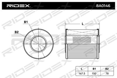 8A0146 RIDEX Воздушный фильтр