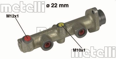 050163 METELLI Главный тормозной цилиндр