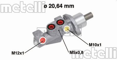 050750 METELLI Главный тормозной цилиндр