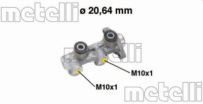 050760 METELLI Главный тормозной цилиндр