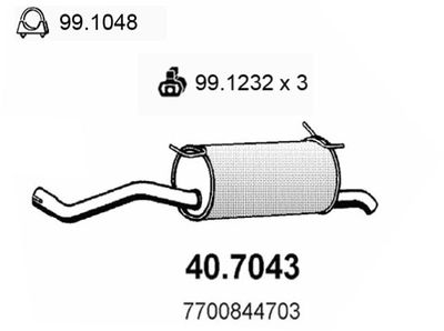 407043 ASSO Глушитель выхлопных газов конечный
