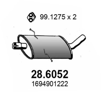 286052 ASSO Средний глушитель выхлопных газов