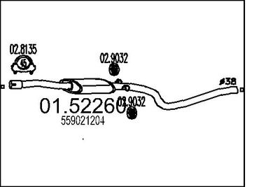 0152260 MTS Средний глушитель выхлопных газов