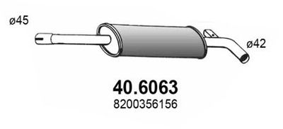 406063 ASSO Средний глушитель выхлопных газов