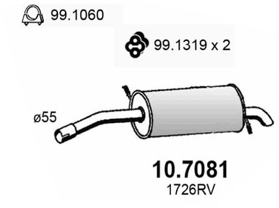 107081 ASSO Глушитель выхлопных газов конечный