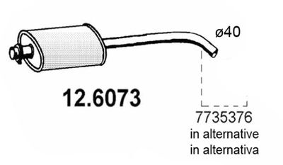 126073 ASSO Средний глушитель выхлопных газов