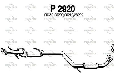 P2920 FENNO Средний глушитель выхлопных газов