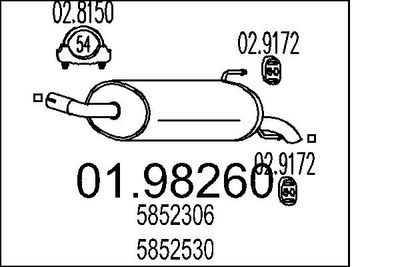 0198260 MTS Глушитель выхлопных газов конечный