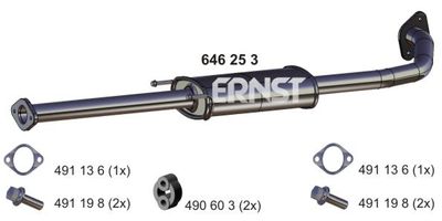 646253 ERNST Средний глушитель выхлопных газов