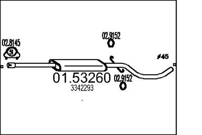 0153260 MTS Средний глушитель выхлопных газов