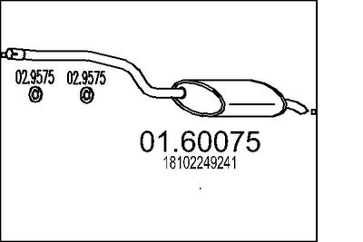 0160075 MTS Глушитель выхлопных газов конечный