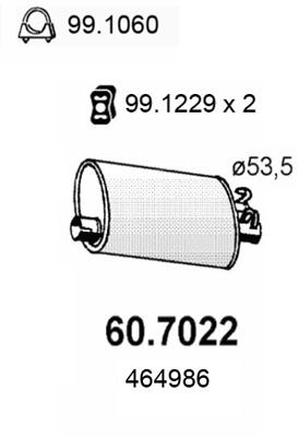 607022 ASSO Глушитель выхлопных газов конечный