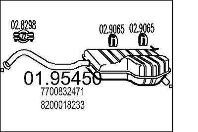 0195450 MTS Глушитель выхлопных газов конечный