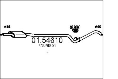 0154610 MTS Средний глушитель выхлопных газов