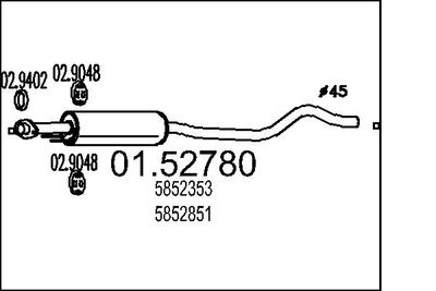 0152780 MTS Средний глушитель выхлопных газов