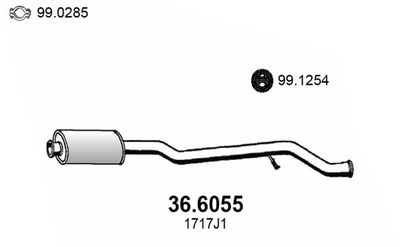 366055 ASSO Средний глушитель выхлопных газов