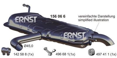 156066 ERNST Глушитель выхлопных газов конечный